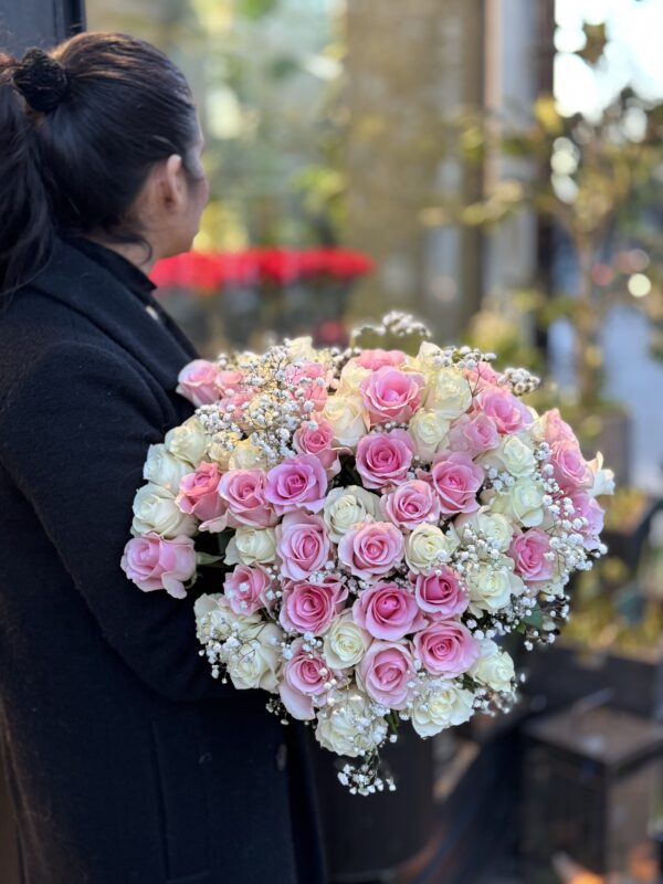Pink & White Rose Bouquet